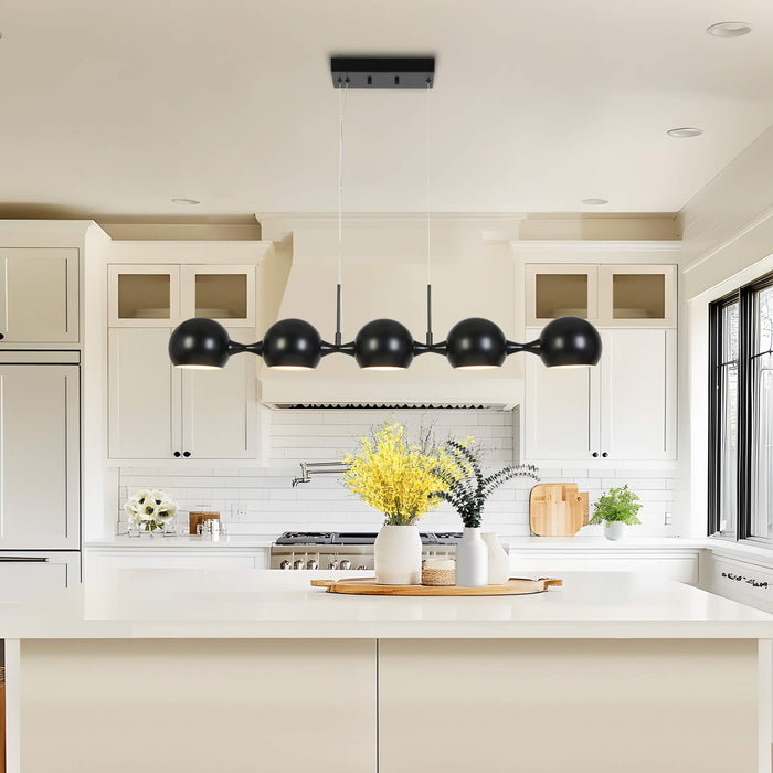 Hosodan 5-Light LED Black Island Light