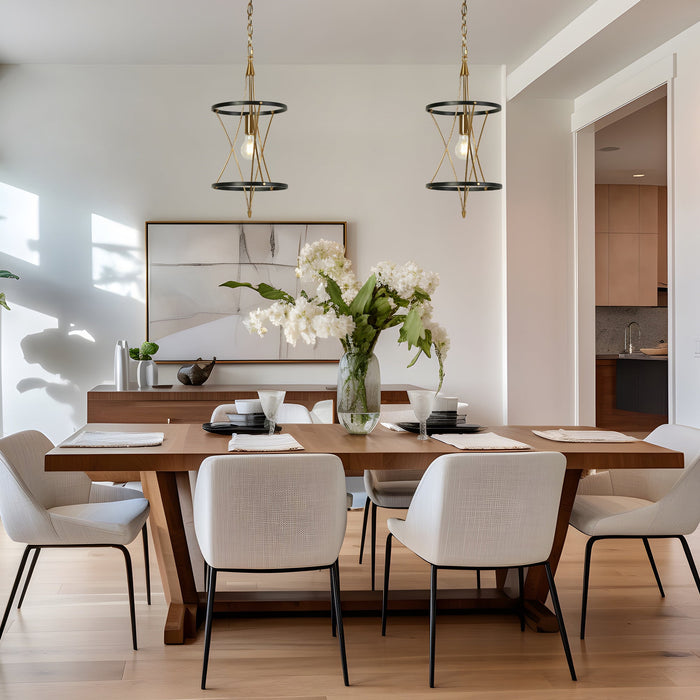 Sorlior 1-Light Black and Brass Pendant Lights