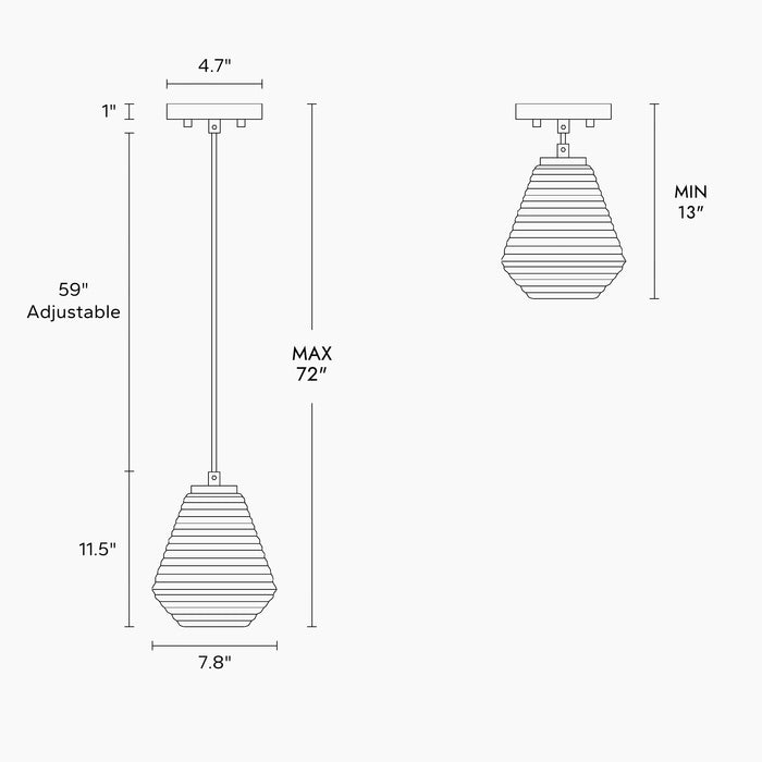 Calmios 1-Light Black Pendant Lights
