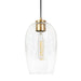 1-Light Mini Seeded Glass Gold Pendant