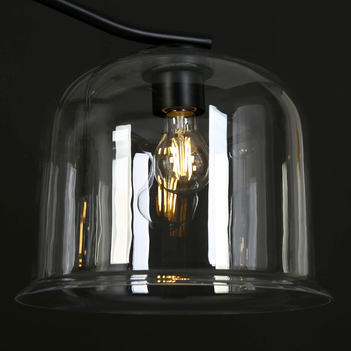 Faylora 3-Light Black Linear Island Light Glass Chandelier