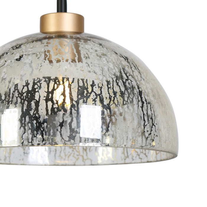 Brinor 3-Light Black and Gold Mercury Glass Island Light