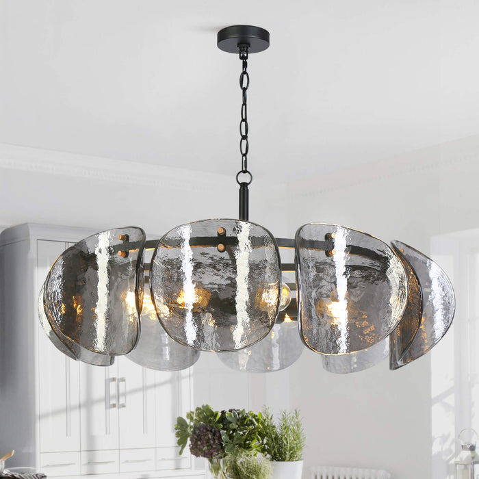 Velorin 8-Light Blak and Gold Chandelier