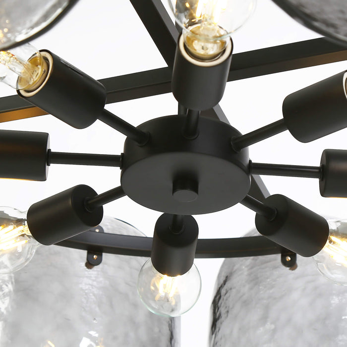 Velorin 8-Light Blak and Gold Chandelier
