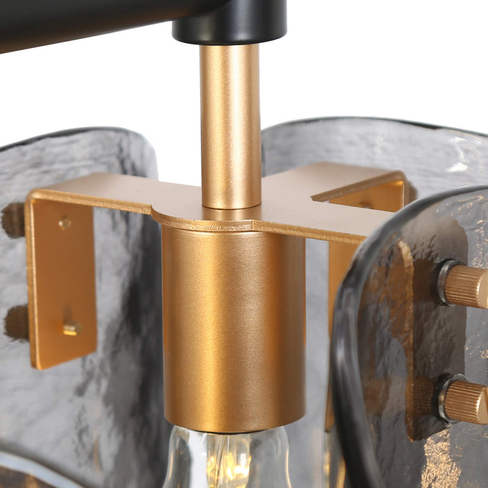 Velorin 5-Light Black and Gold Island Light