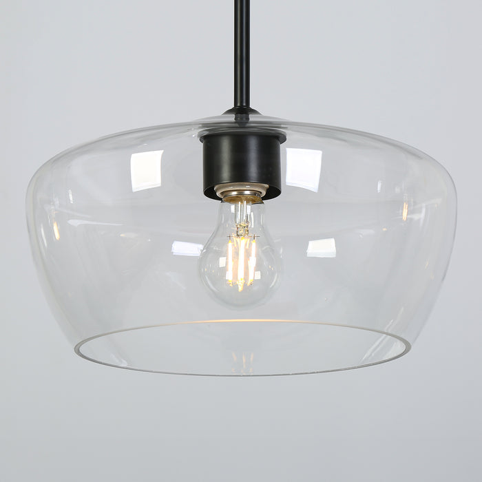 Teywin 3-Light Black Glass Island Light
