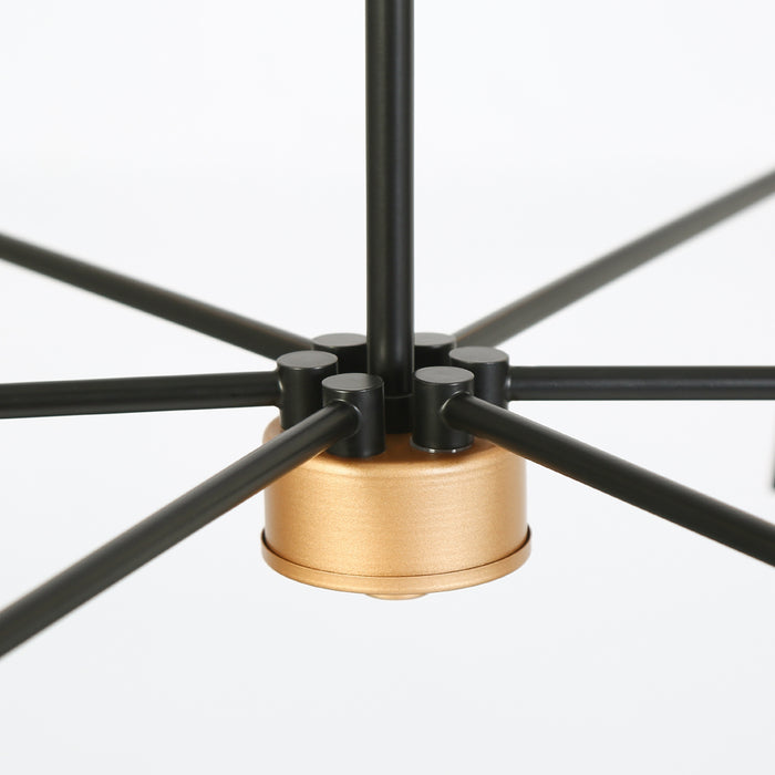 Averil 6-Light Blak and Gold Chandelier