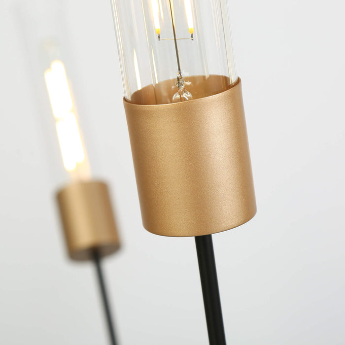 Averil 6-Light Blak and Gold Chandelier