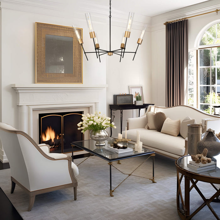 Averil 6-Light Blak and Gold Chandelier