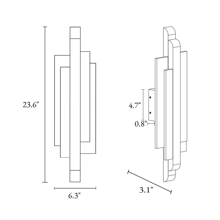 Zyvia 1-Light LED Brass Acrylic Wall Sconce