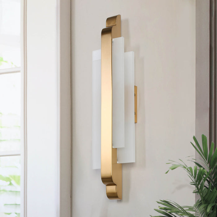 Zyvia 1-Light LED Brass Acrylic Wall Sconce