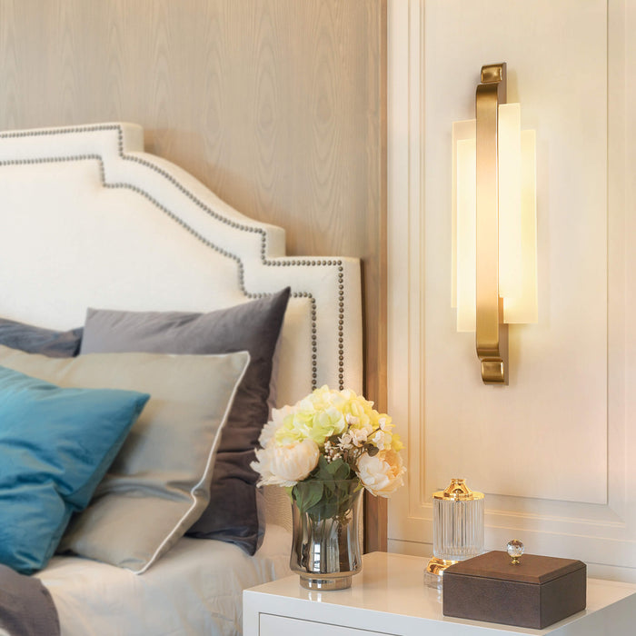 Zyvia 1-Light LED Brass Acrylic Wall Sconce