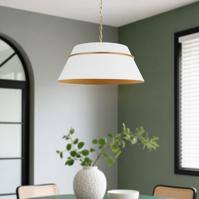 Lumora 4-Light White and Gold Chandelier Pendant