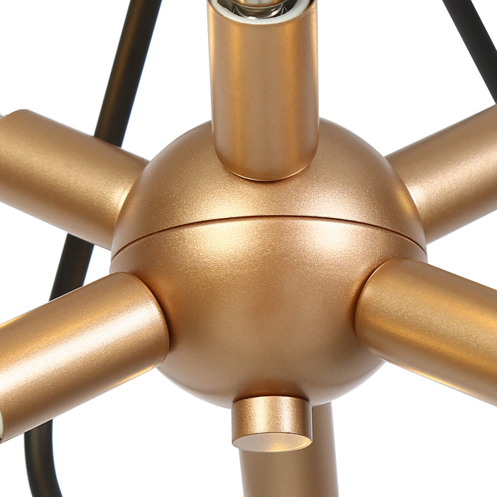 Lorvina 6-Light Black and Gold Chandelier