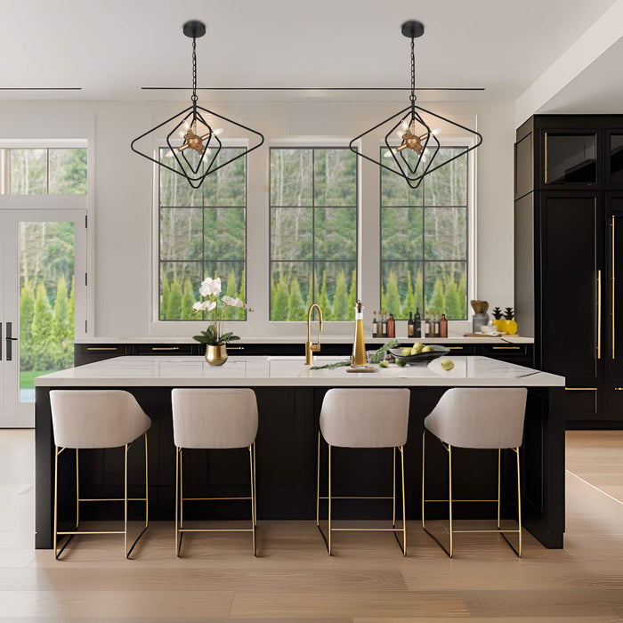 Lorvina 6-Light Black and Gold Chandelier