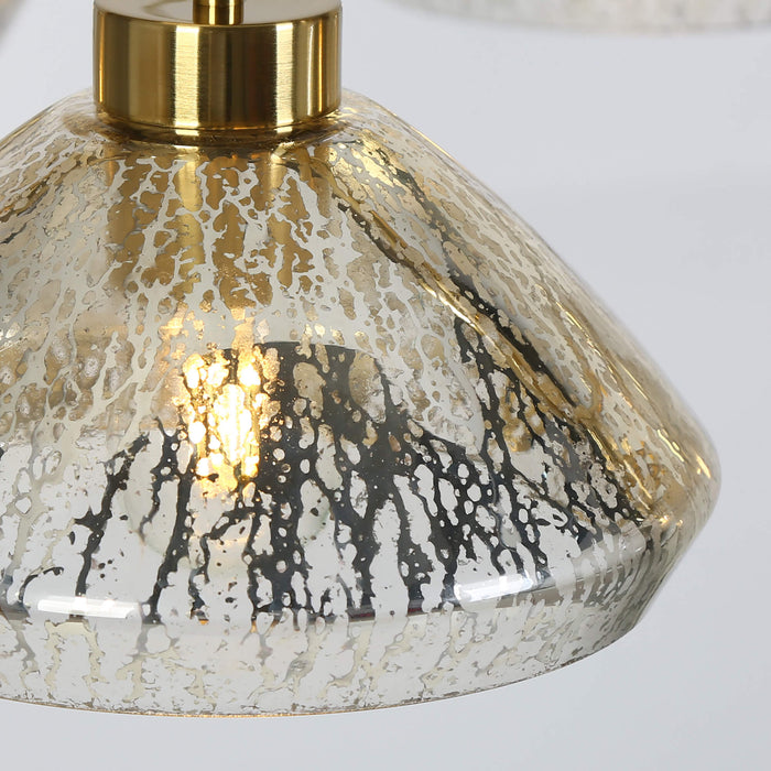 Brinor 6-Light Brass Mercury Glass Chandelier