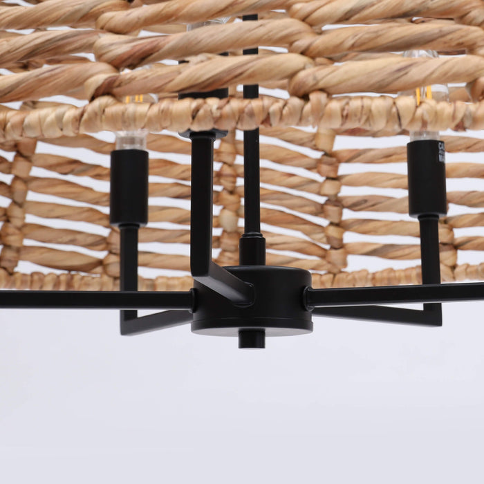 Meyrith 5-Light Wood Rattan Chandelier