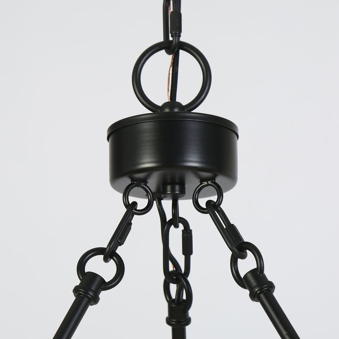 Zyrelon 9-Light Black Wagon Wheel Chandelier