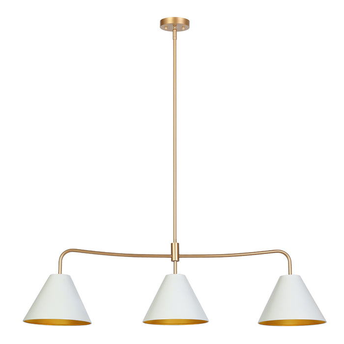 Serivon 3-Light White and Gold Island Light