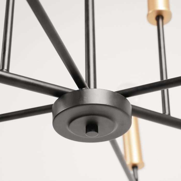 Ravirea 10-Light Black and Gold Chandelier