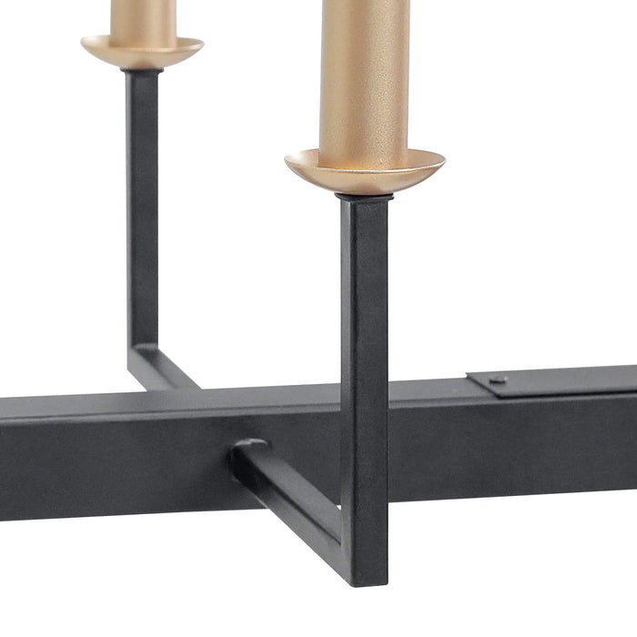 Ravirea 8-Light Black and Gold Metal Linear Island Light
