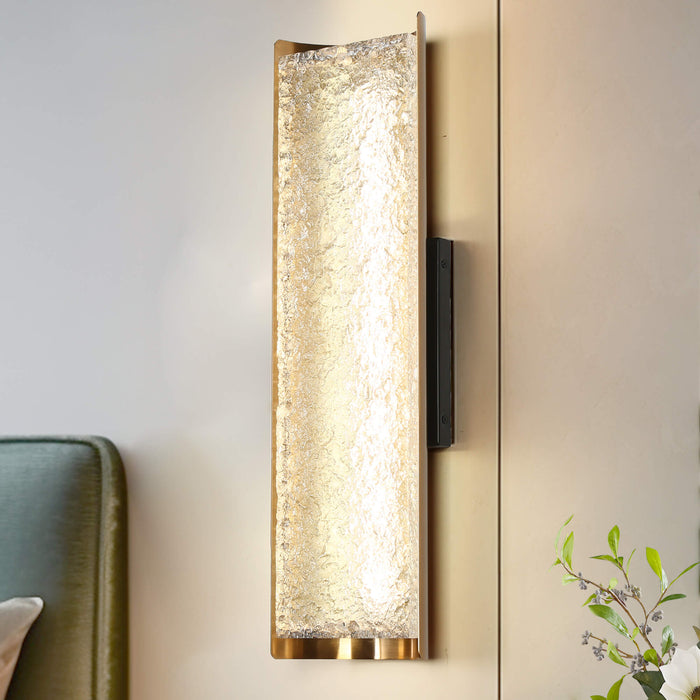 Zyvora 1-Light LED Black and Brass Acrylic Wall Sconce