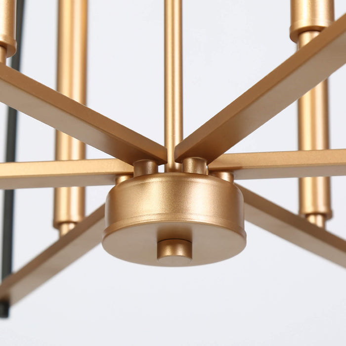 Ravirea 6-Light Black and Gold Dome Chandelier