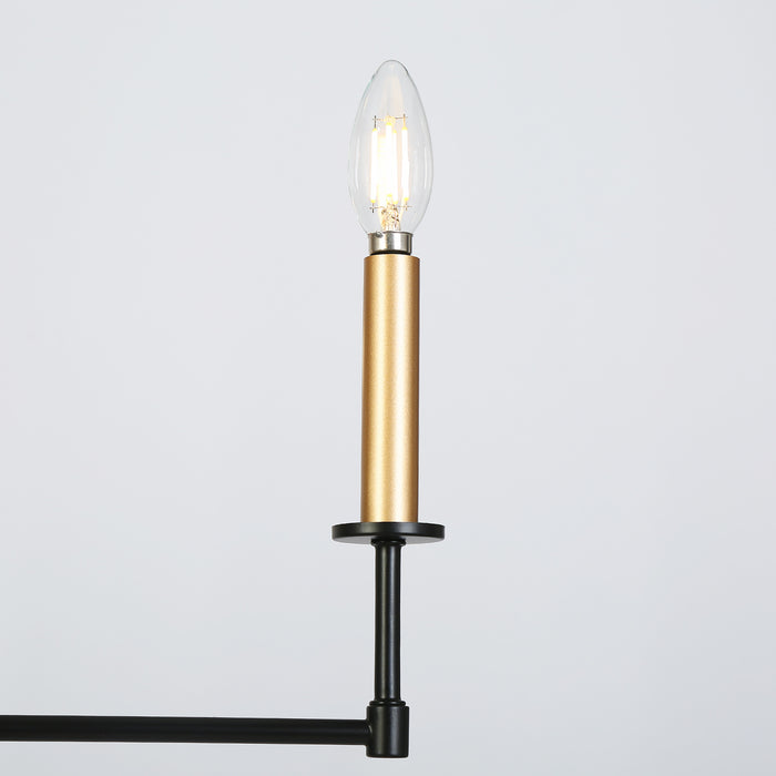 Ravirea 9-Light Black and Gold Candlestick Chandelier