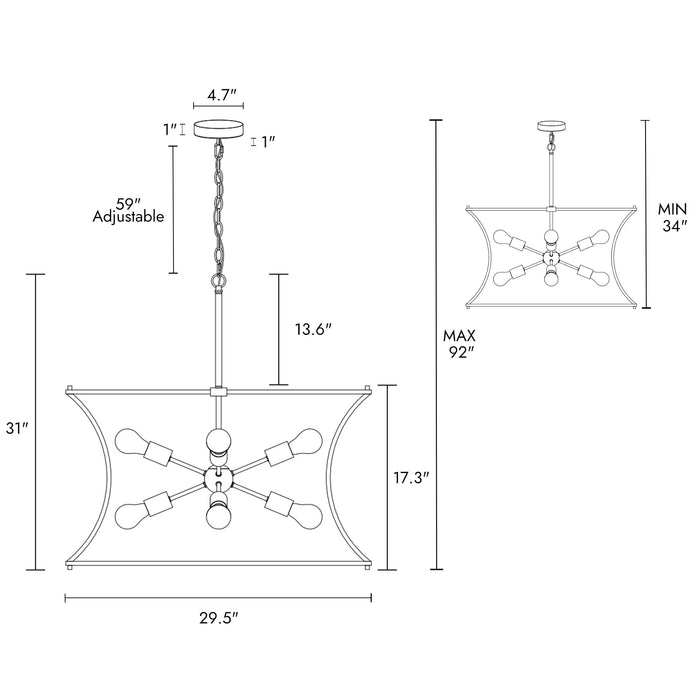 Ravirea 8-Light Black and Gold Drum Chandelier