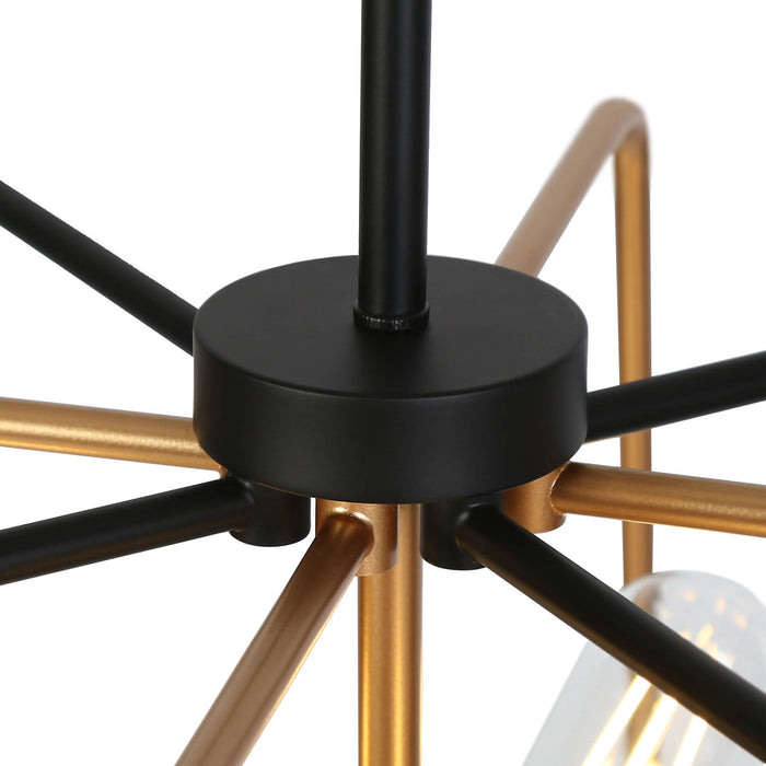 Felorin 6-Light Black and Gold Chandelier