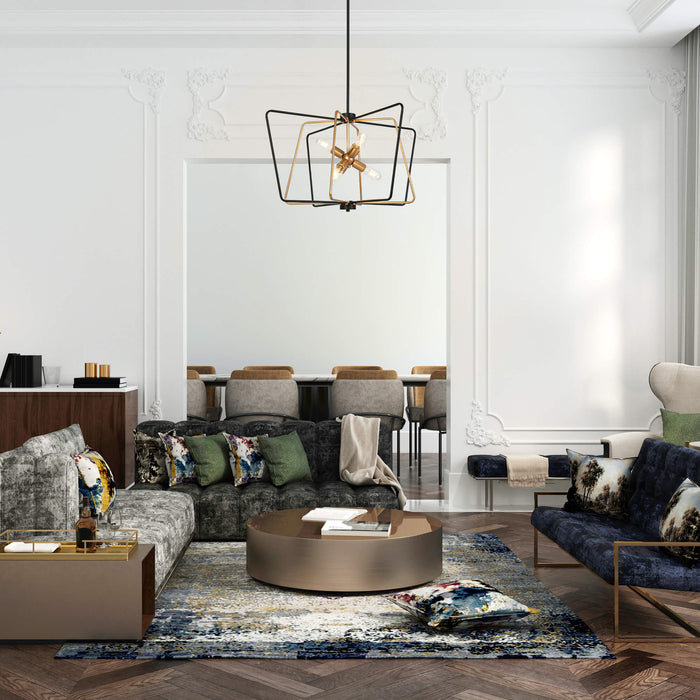 Felorin 6-Light Black and Gold Chandelier