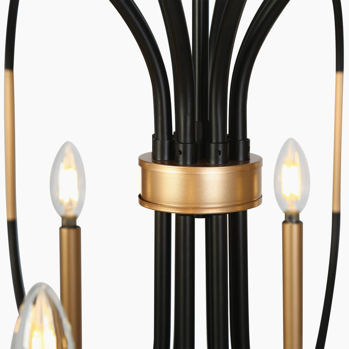 Sorviel 8-Light Black and Gold Chandelier