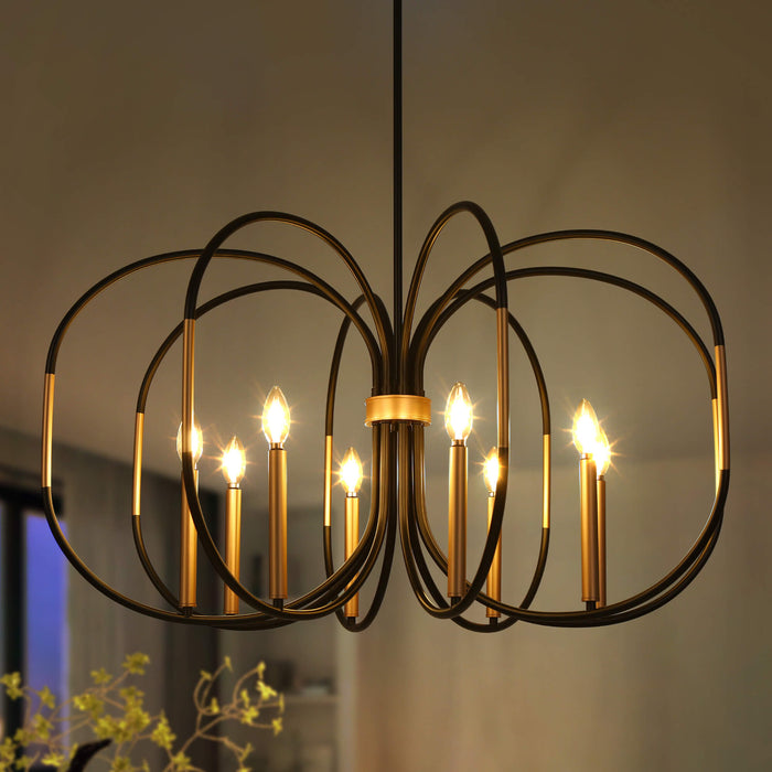 Sorviel 8-Light Black and Gold Chandelier