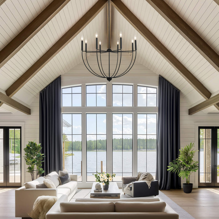 Nuvina 8-Light Black Candlestick Chandelier