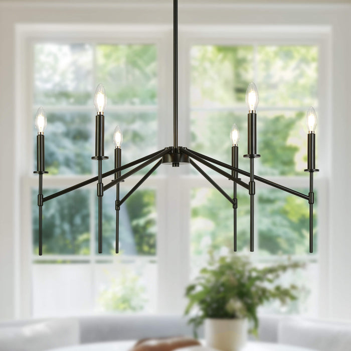 Luxora 6-Light Black Chandelier