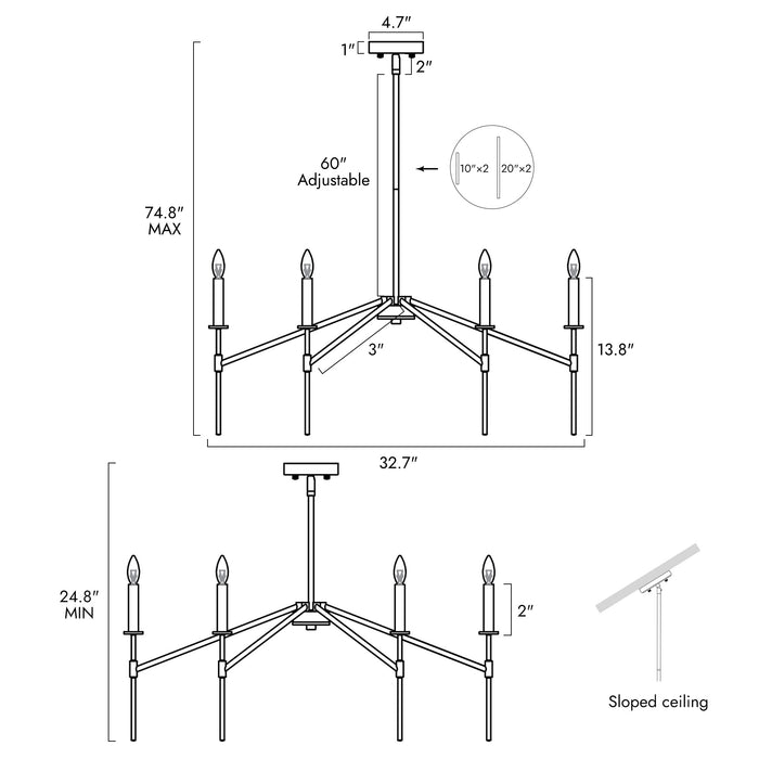 Luxora 6-Light Black Chandelier