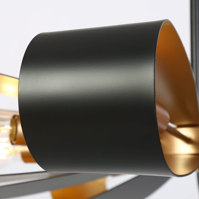 Matolls 8-Light Black and Gold Chandelier