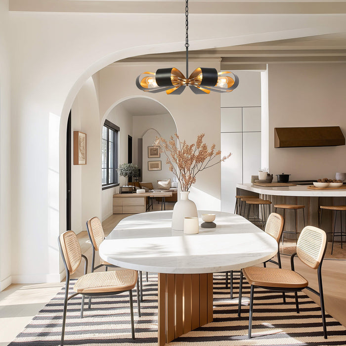 Matolls 8-Light Black and Gold Chandelier