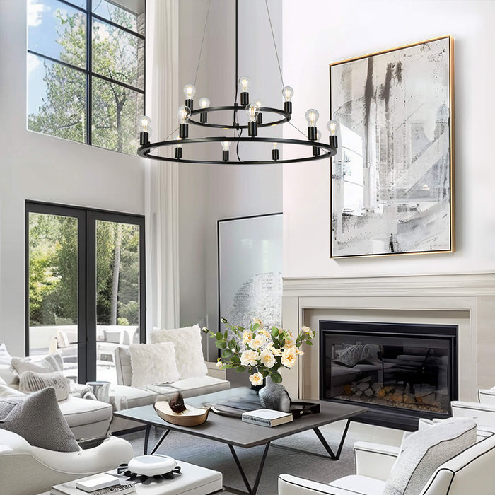 Zyrelon 15-Light Black Chandelier