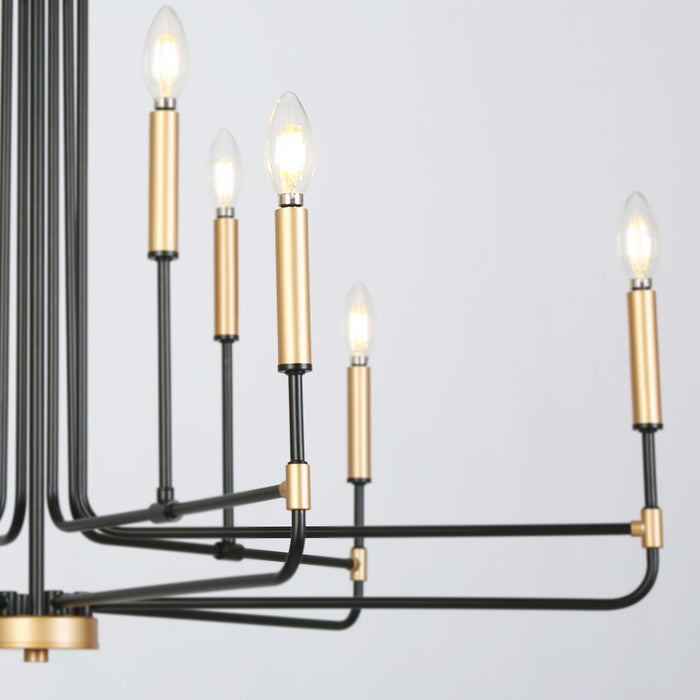 Ravirea 9-Light Black and Gold Chandelier
