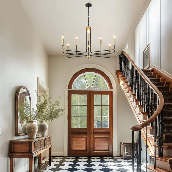 Ravirea 9-Light Black and Gold Chandelier