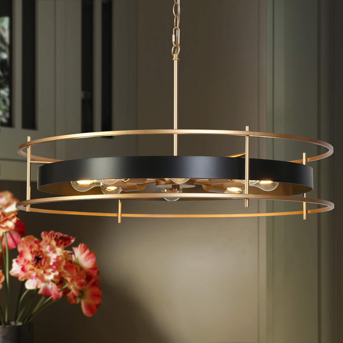 Meythar 8-Light Black and Gold Chandelier