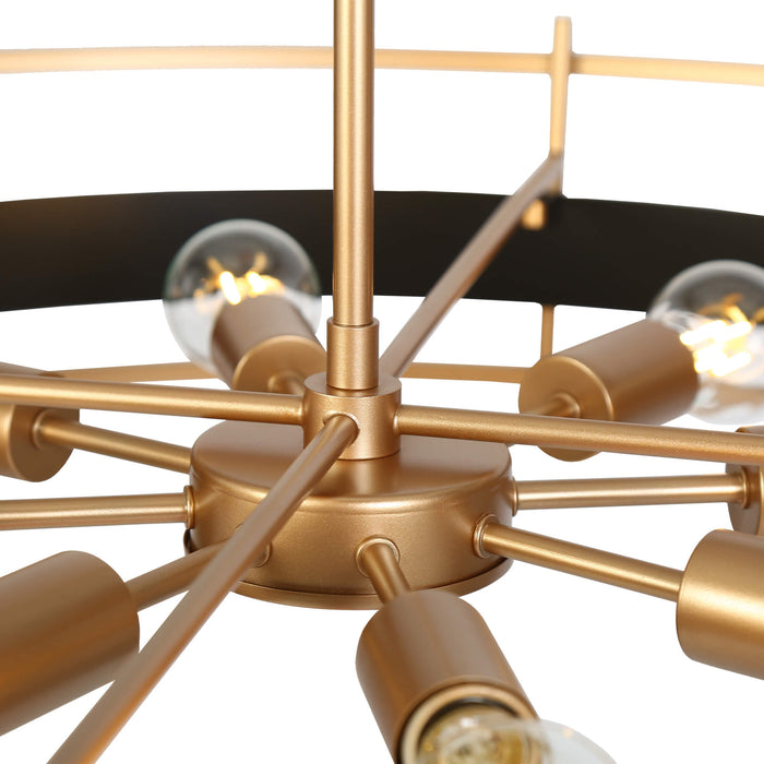 Meythar 8-Light Black and Gold Chandelier