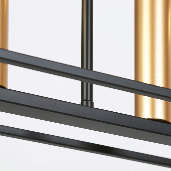Ravirea 6-Light Black and Gold Island Light