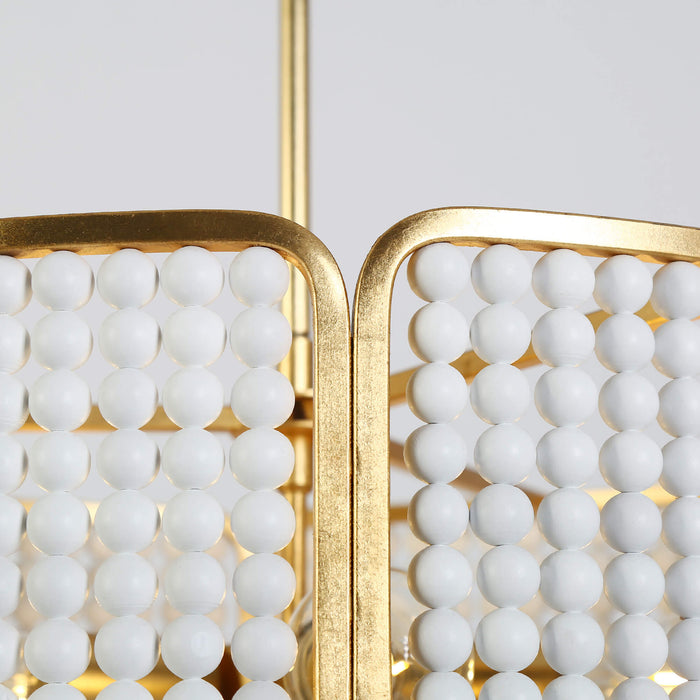 Gilvan 5-Light White and Gold Chandelier