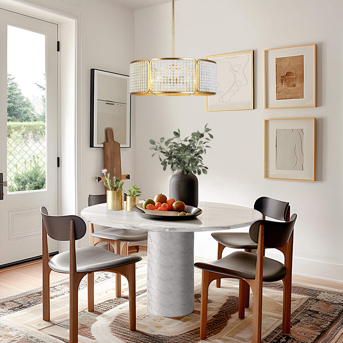 Gilvan 5-Light White and Gold Chandelier