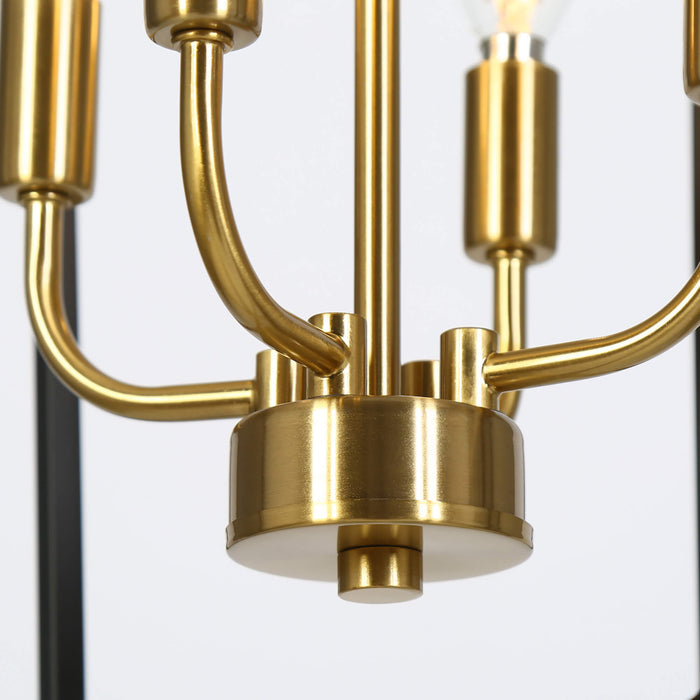Noirel 8-Light Black and Brass Chandelier