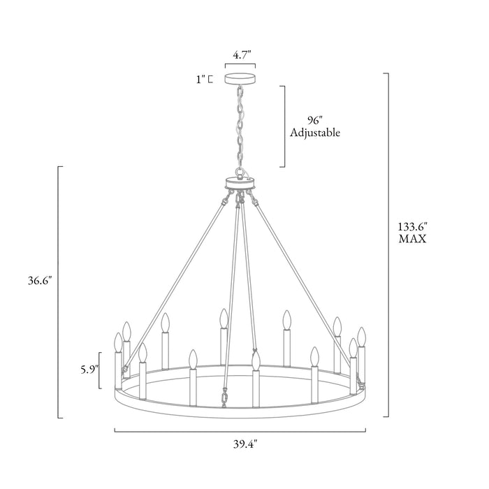Zeyrah 12-Light Black Chandelier