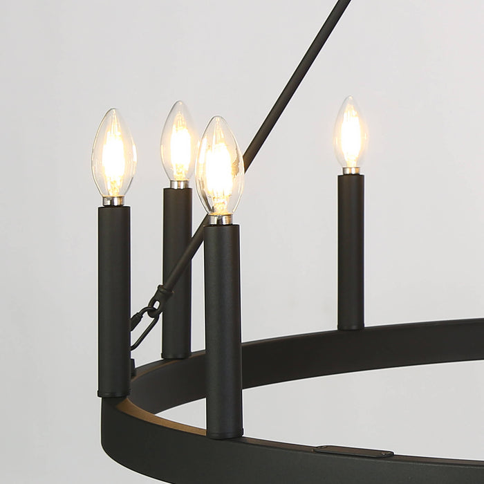 Zeyrah 12-Light Black Chandelier