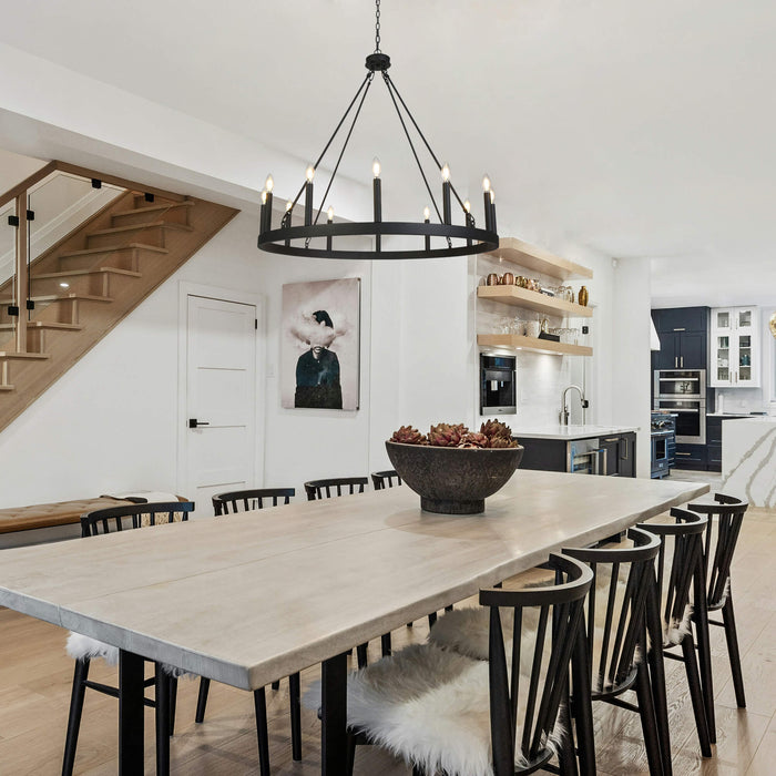 Zeyrah 12-Light Black Chandelier